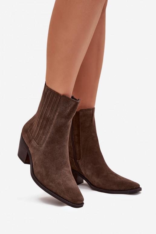 van suède Laarzen met verInarming aan de binnenkant kaki kleuren Arelia