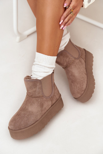 Dames SneeuIn laarzenElastyczną INstaInką kaki kleuren Kiora