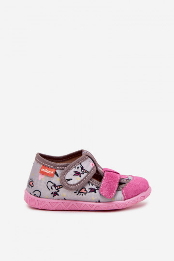 Slippers Milami Kinderen met zelfklevende bevestigingsmiddelen IN Eenhoorns grijs-roze Reathiana 2