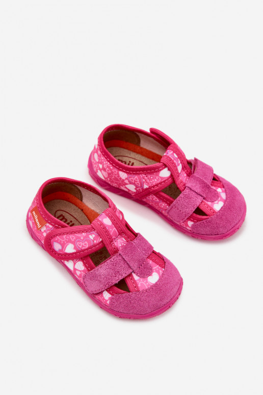 Slippers Milami Kinderen met zelfklevende bevestigingsmiddelen met hartjes roze Reathiana Slippers Milami Kinderen met zelfklevende bevestigingsmiddelen met hartjes roze Reathiana