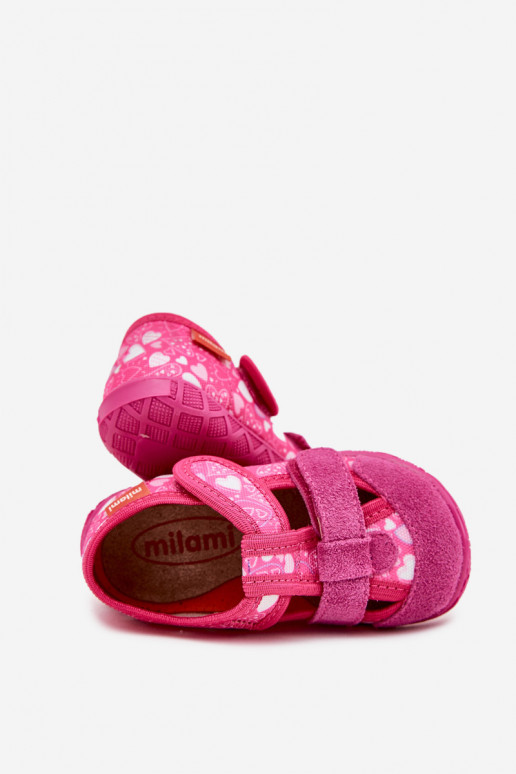 Slippers Milami Kinderen met zelfklevende bevestigingsmiddelen met hartjes roze Reathiana Slippers Milami Kinderen met zelfklevende bevestigingsmiddelen met hartjes roze Reathiana
