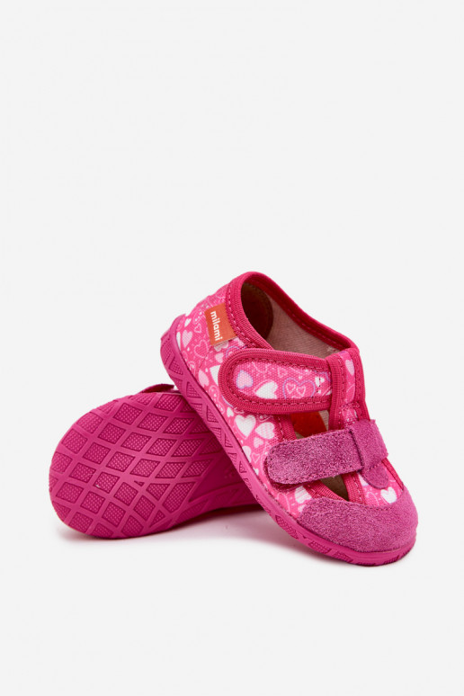 Slippers Milami Kinderen met zelfklevende bevestigingsmiddelen met hartjes roze Reathiana Slippers Milami Kinderen met zelfklevende bevestigingsmiddelen met hartjes roze Reathiana