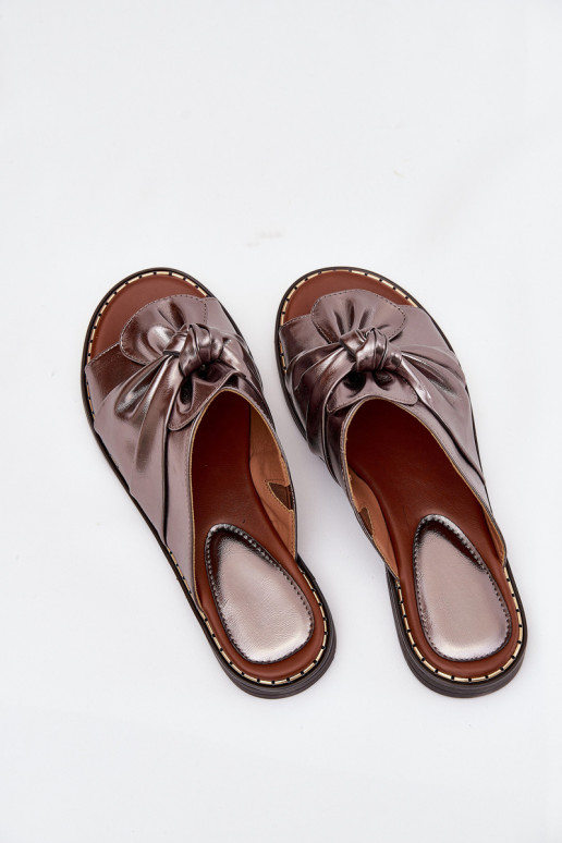 Damespantoffels met brede hakken grijs Nelvira Damespantoffels met brede hakken grijs Nelvira