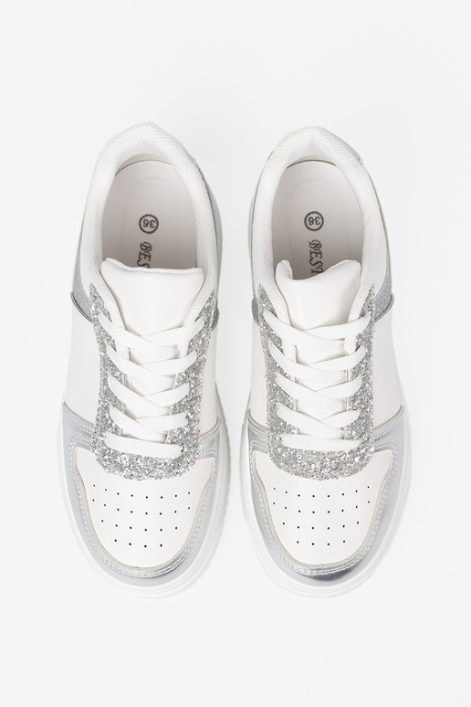 INit zilver Sneakers z połyskującymi detalami