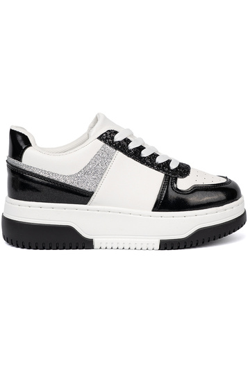 ZInart en-Initte kleur Sneakers z połyskującymi zilvermi detalami 2