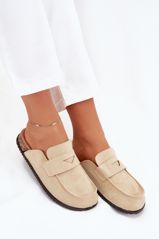 Slippers Klompen Dames met platform beige Nivalia