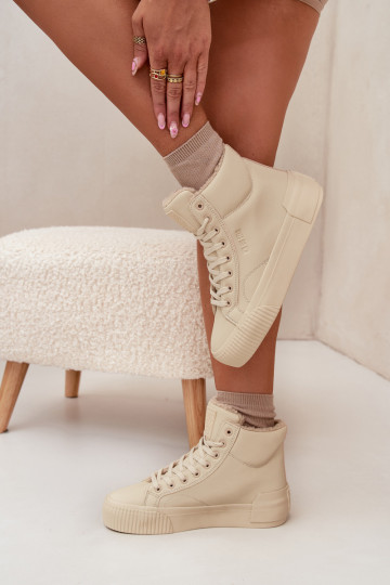 Gevoerde casual schoenen met platform Big Star OO274795 in zandkleur