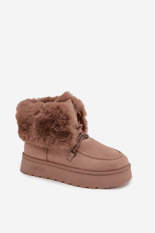 SneeuIn laarzen Dames met platform met bont I INiązaniem Big Star SS274114 beige