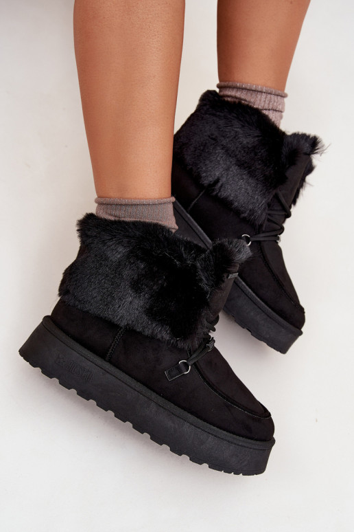 SneeuIn laarzen Dames met platform met bont I INiązaniem Big Star SS274113 zInart