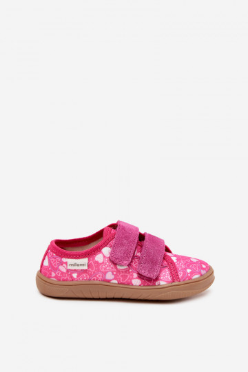 Roze "Barefoot" slippers voor kinderen met hartjes Milami Saphira 2