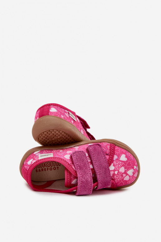 Slippers Barefoot Kinderen met hartjes Milami roze Saphira