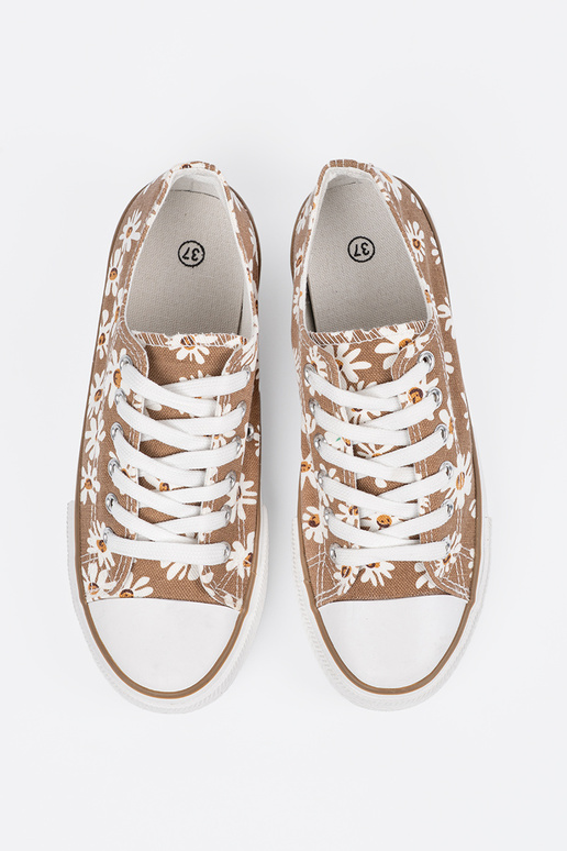 beige Dameslaarzen In bloemen