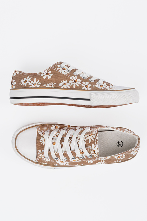 beige Dameslaarzen In bloemen