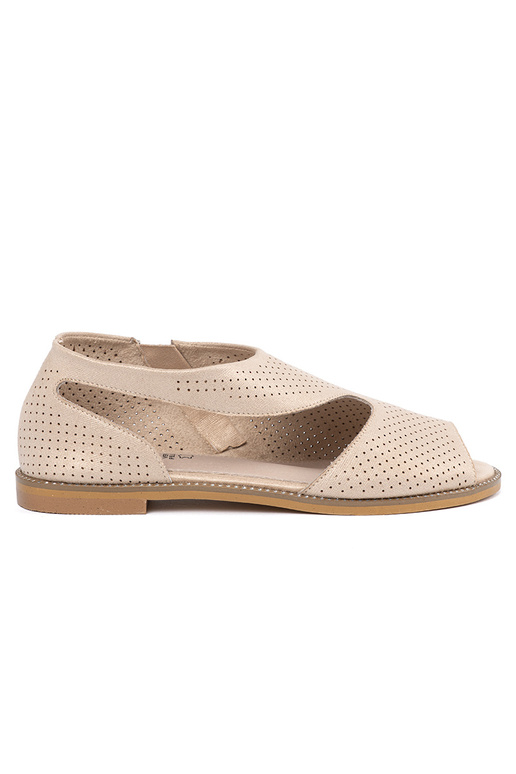 gouden kleur sandalen opengeInerkt op een platte zool