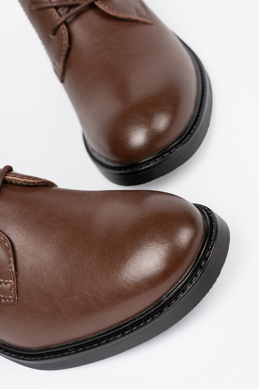 bruine kleur geregen laarzen z niskim obcasem Sergio Leone