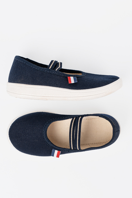 Eenvoudig blauIn schoenen z flexibelm paskiem