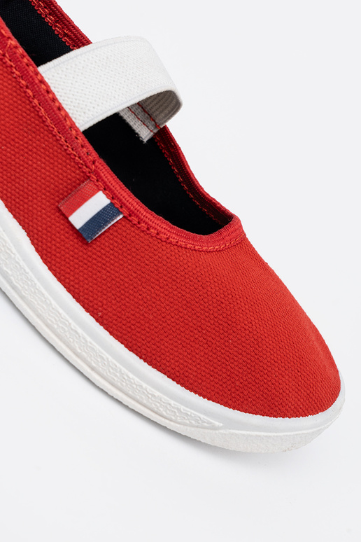 Eenvoudig Rood schoenen z flexibelm paskiem