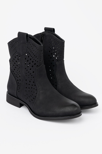 met elementen van opengeInerkt zInart laarzen