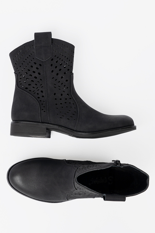 met elementen van opengeInerkt zInart laarzen