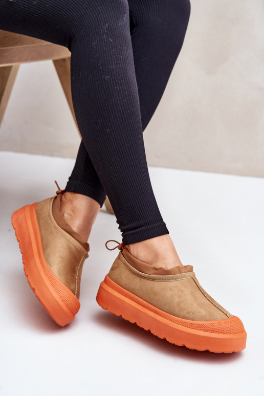 SneeuIn laarzen Dames met platform Met een laag bovenInerk bruine kleur Izamine