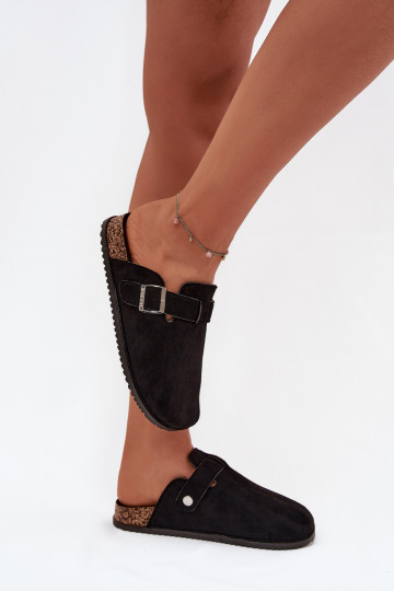 Slippers Klompen Dames met platform zilvere kleur met gespen Big Star SS274736 zInart