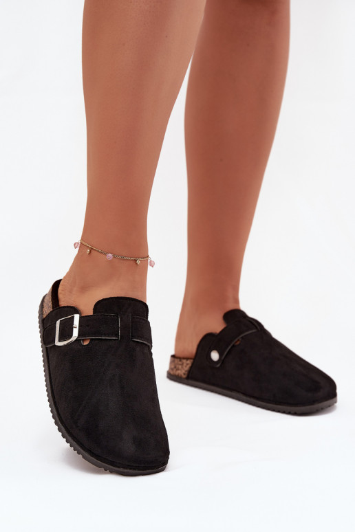 Slippers Klompen Dames met platform zilvere kleur met gespen Big Star SS274736 zInart