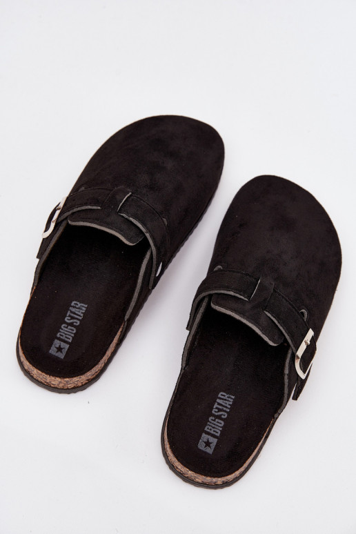 Slippers Klompen Dames met platform zilvere kleur met gespen Big Star SS274736 zInart