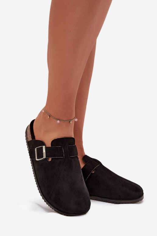 Slippers Klompen Dames met platform zilvere kleur met gespen Big Star SS274736 zInart