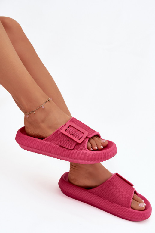 Damespantoffels LichtgeInicht pantoffels met platform met gespen Big Star RR274A583 roze