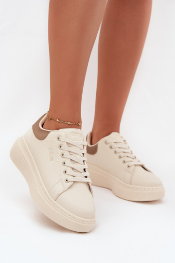 Sneakers model schoenen Dames met platform Big Star SS274246 ivoor 2