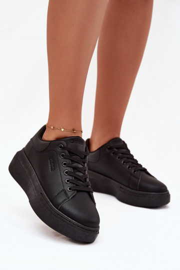 Dames sportschoenen met platform Big Star SS274244 zwart