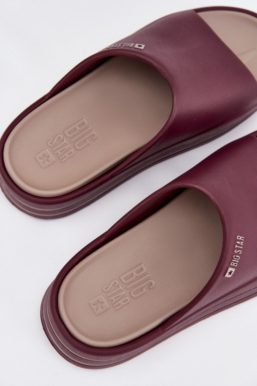 Damespantoffels met platform Big Star SS274425 bordeaux