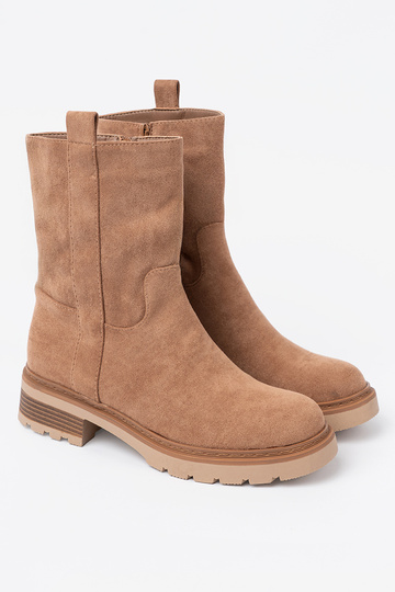 Minimalistyczne laarzen kameloIne z miękkiego zamszu