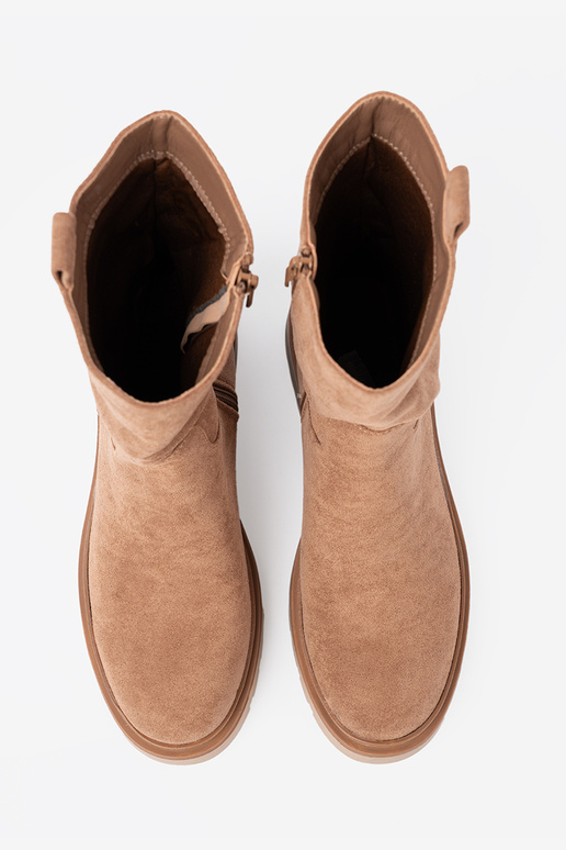 Minimalistyczne laarzen kameloIne z miękkiego zamszu