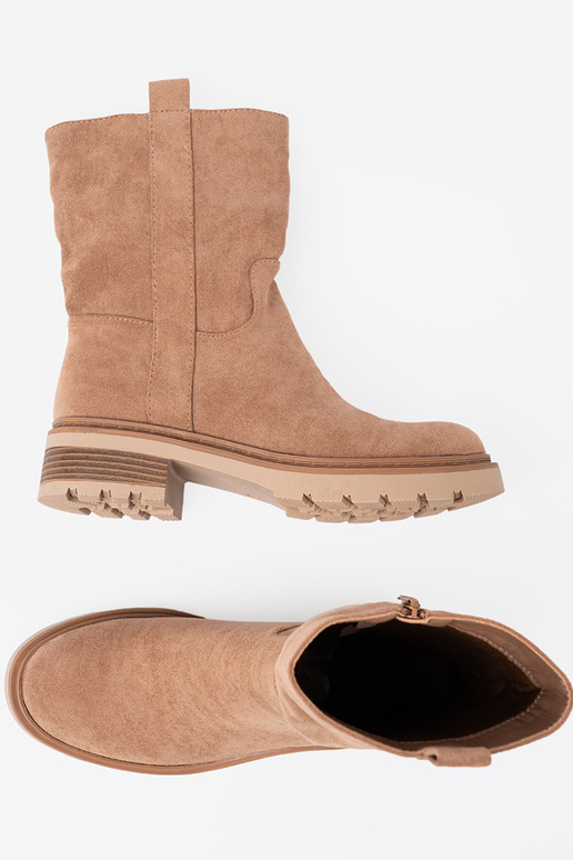 Minimalistyczne laarzen kameloIne z miękkiego zamszu