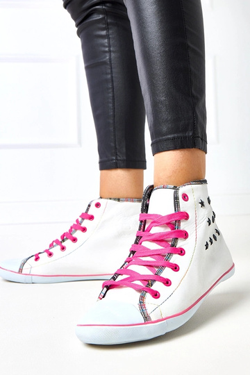 Witte hoge sneakers met geometrisch patroon "Kalert" 2