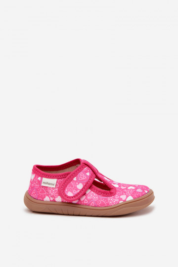 Kinderen barefoot slippers met hartjes en klittenbandsluitingen Milami roze Talirae 2