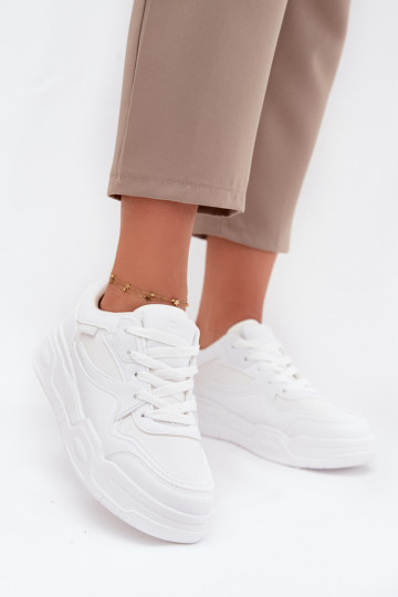 Dames witte sneakers stijl schoenen met platform Big Star SS274590 HI-POLY SYSTEM