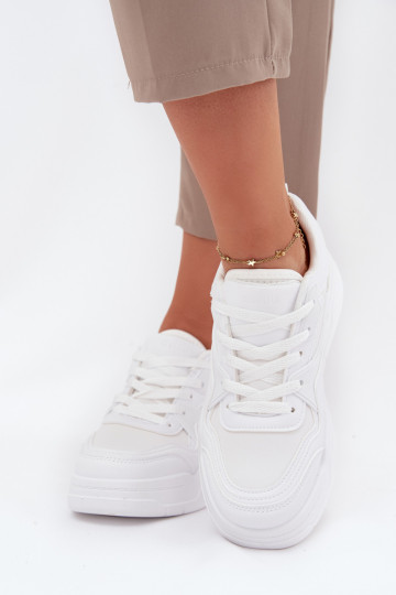 Dames witte sneakers stijl schoenen met platform Big Star SS274590 HI-POLY SYSTEM 2