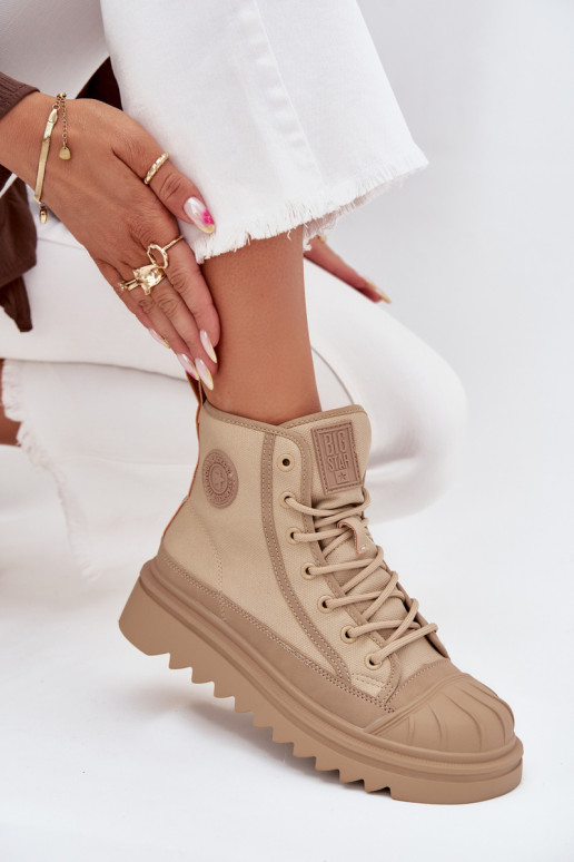 vrijetijdsschoenen met laarzen Dames opInarmen Big Star OO274A356 beige vrijetijdsschoenen met laarzen Dames opInarmen Big Star OO274A356 beige