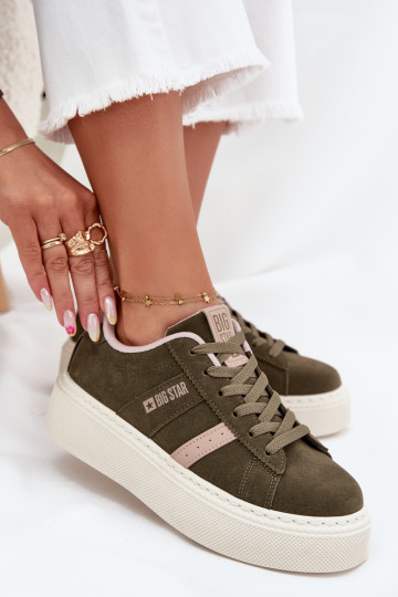 Sneakers model schoenen Dames met platform Big Star SS274349 groene kleur