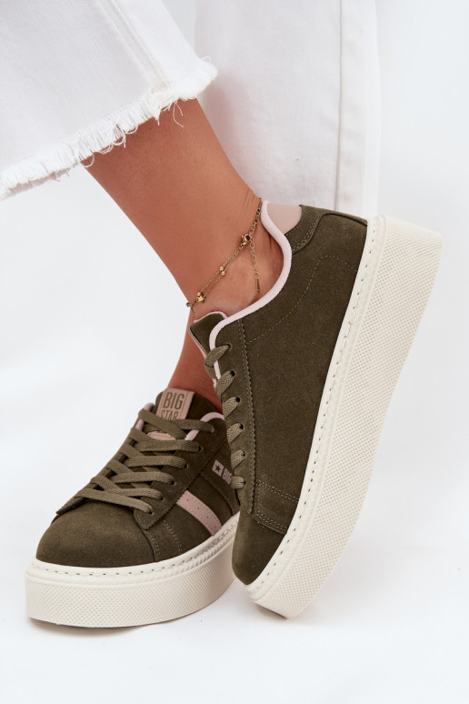 Sneakers model schoenen Dames met platform Big Star SS274349 groene kleur