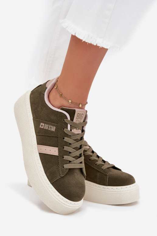 Sneakers model schoenen Dames met platform Big Star SS274349 groene kleur