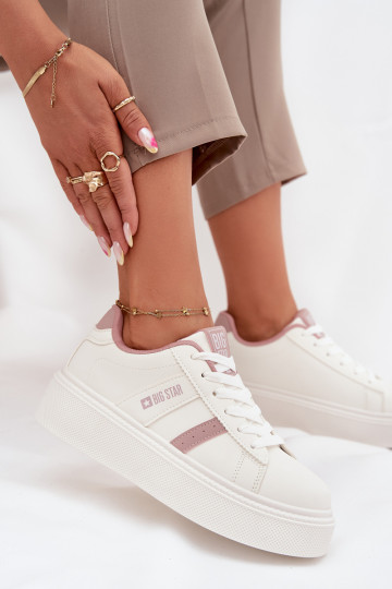 Dames witte sneakers stijl schoenen met platform Big Star SS274346