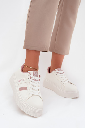 Dames witte sneakers stijl schoenen met platform Big Star SS274346 2