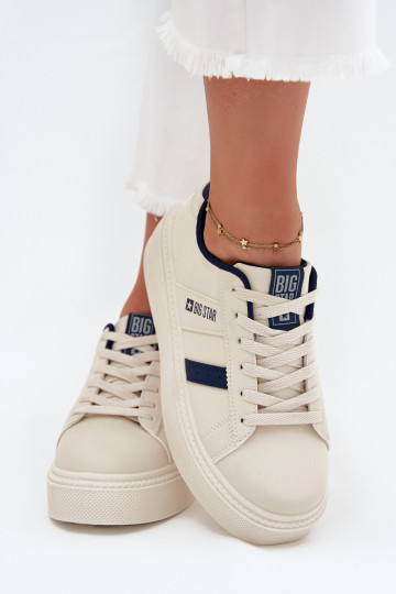 Sneakers model schoenen Dames met platform Big Star SS274347 ivoor