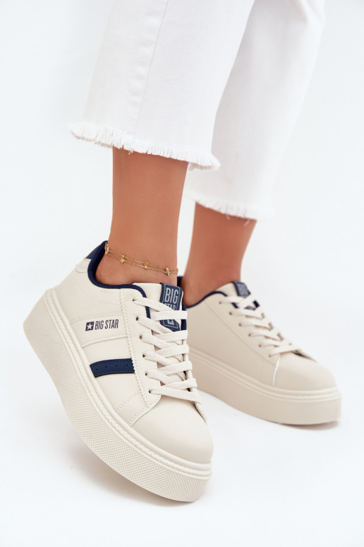 Sneakers model schoenen Dames met platform Big Star SS274347 ivoor