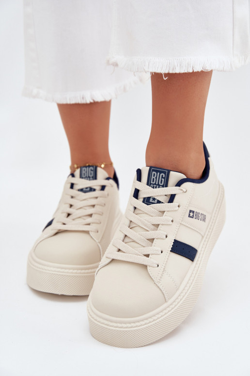 Sneakers model schoenen Dames met platform Big Star SS274347 ivoor