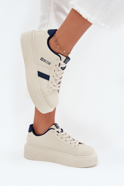 Sneakers model schoenen Dames met platform Big Star SS274347 ivoor