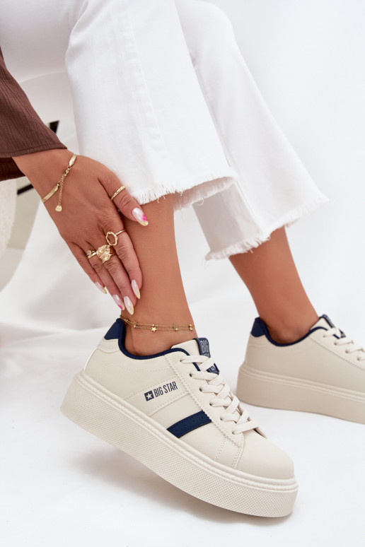 Sneakers model schoenen Dames met platform Big Star SS274347 ivoor